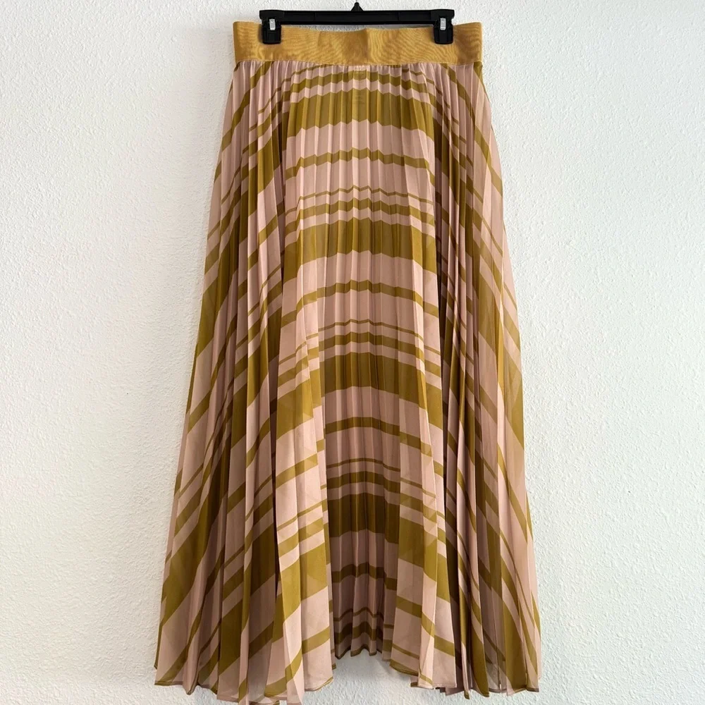 Silvia Tcherassi Striped Blanched Silkβ Midi Skirt Size S - Picture 6 of 10